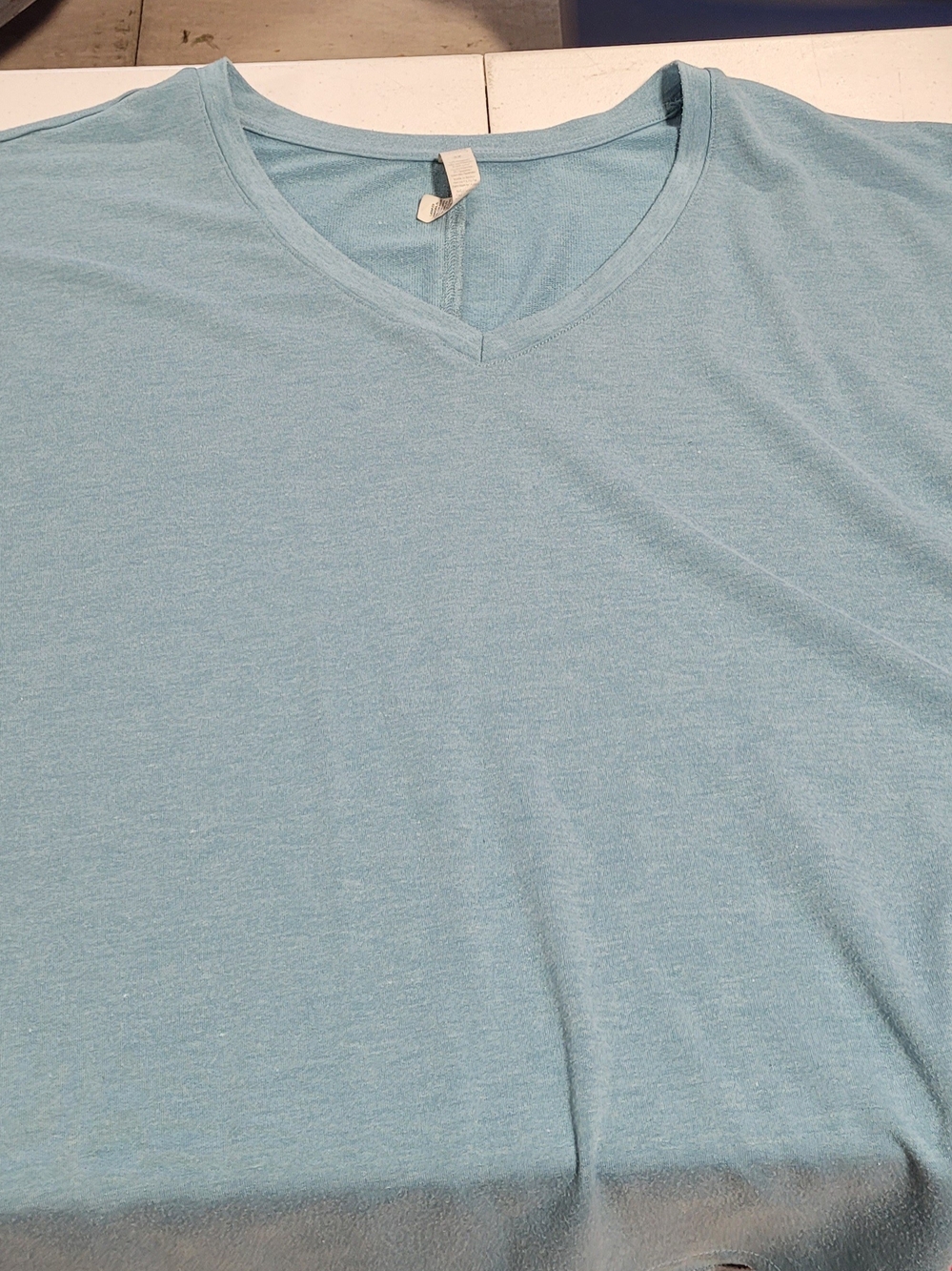 RBX Women's Light Blue V-Neck Short Sleeve Tee - Picture 4 of 4